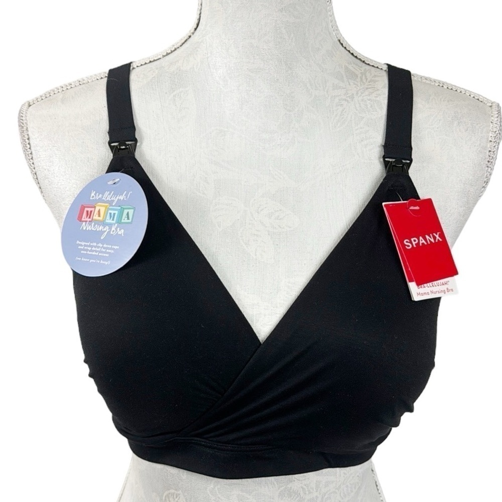 Spanx Bra-LLELUJAH  Mama Nursing‎ Bra Women's XS Black Stretch New Clip Front